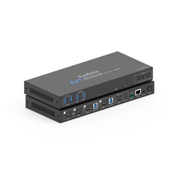 PureTools PT-SW-UH41-48G – 4x1 HDMI 2.1 / USB-C Collaboration Switcher (48Gbps, 8K, KVM)