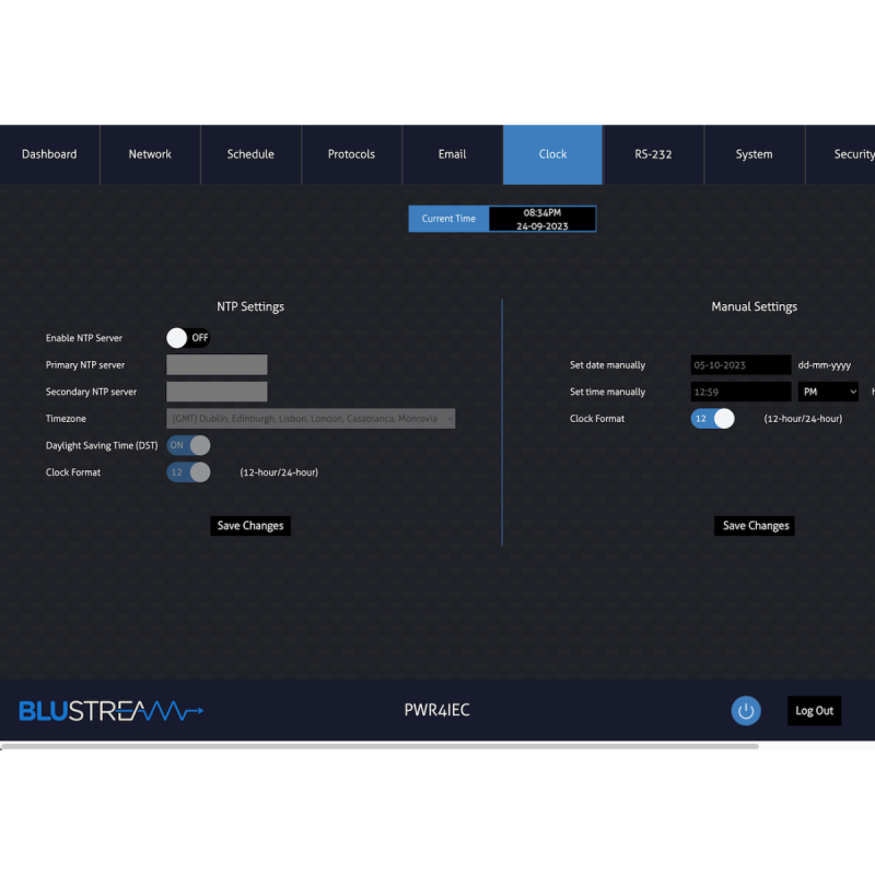 NTP- und allgemeine Einstellungen