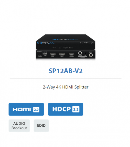BLUSTREAM SP12AB-V2 1:2 HDMI Splitter