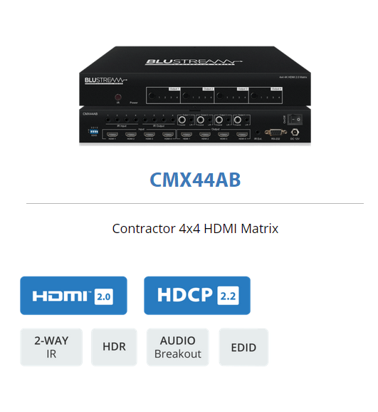 BLUSTREAM CMX44AB HDMI Matrix Switcher